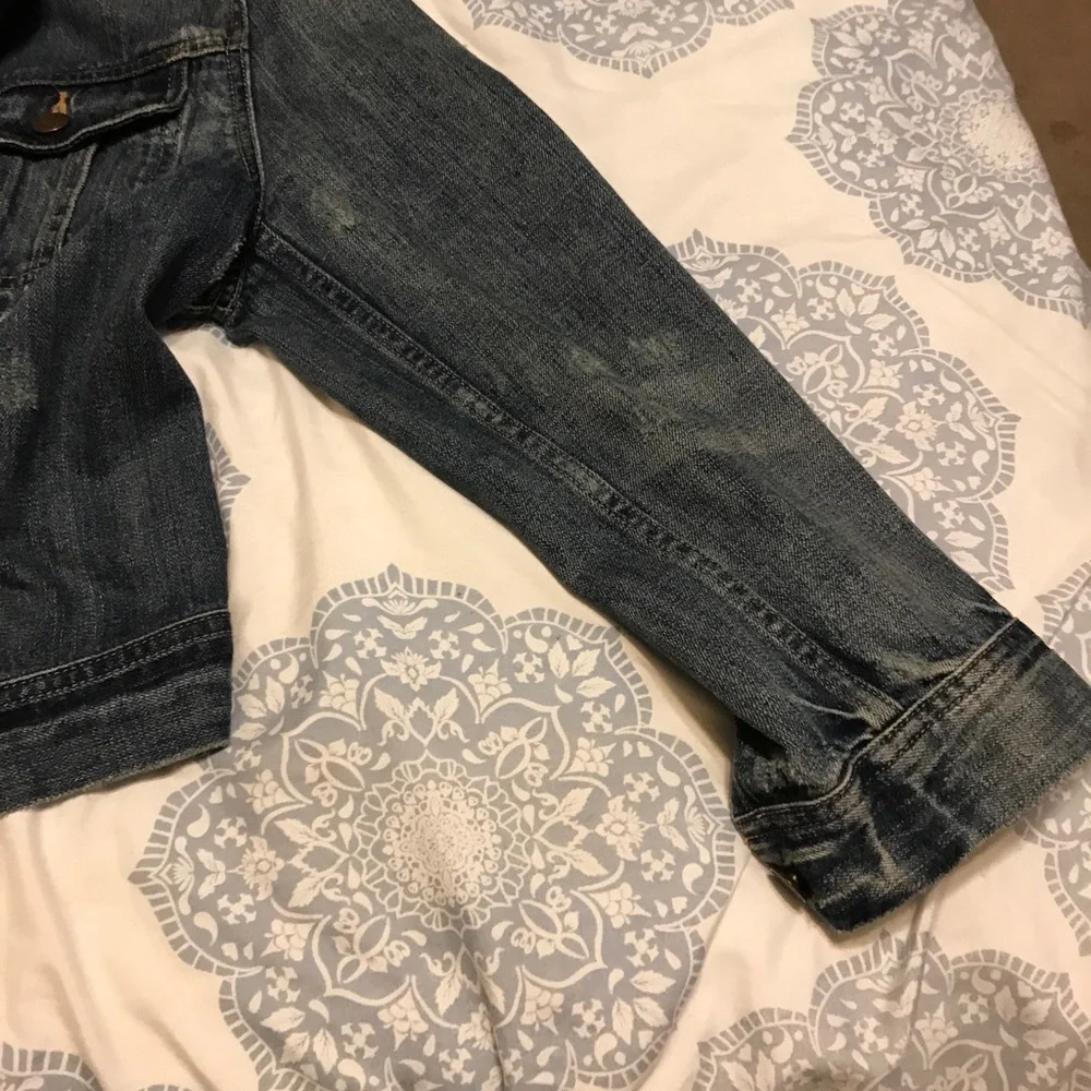 Ralph Lauren Sport Jean Jacket women’s Large distressed 3/4 sleeve - Picture 9 of 12